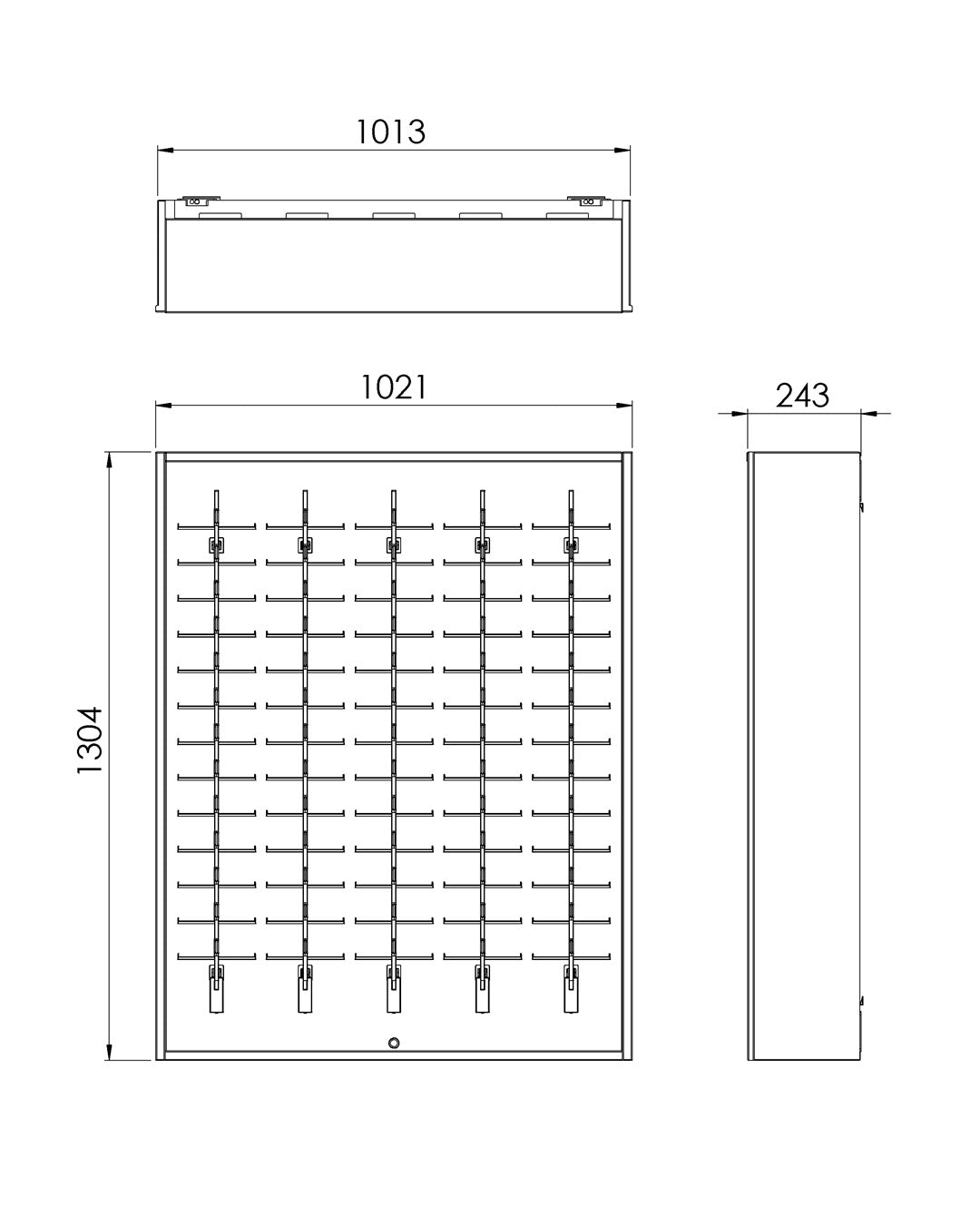 Wall-mounted cabinet for sunglasses 13x5 Dimensions