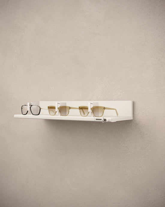 L-Body Eyewear Shelf | Lockable Glasses Shelf for 3 or 5 Frames