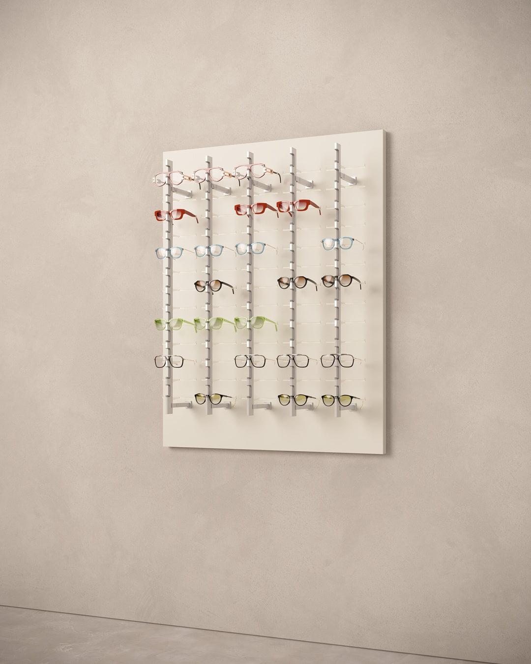 optical display panel against a beige background