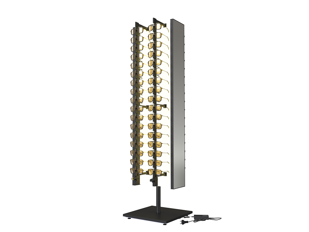 Top Vision Instore rotating sunglasses display stand secured