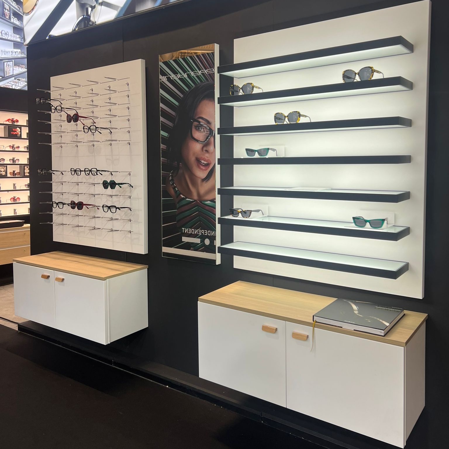 Top Vision Instore eyewear panels for wall