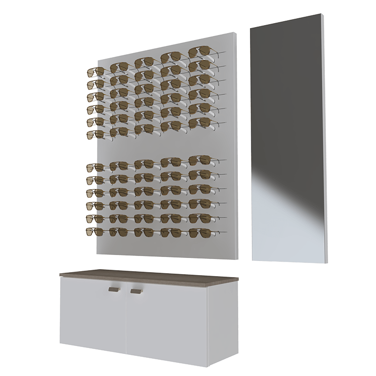 Top Vision Group panel for optician with frameholders