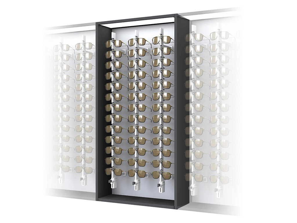 [CAK.13x3.BL.TW-C] Carré met beveiligde kolommen (Sleutel gesloten, 64cm, Zwart (9005), In het midden)