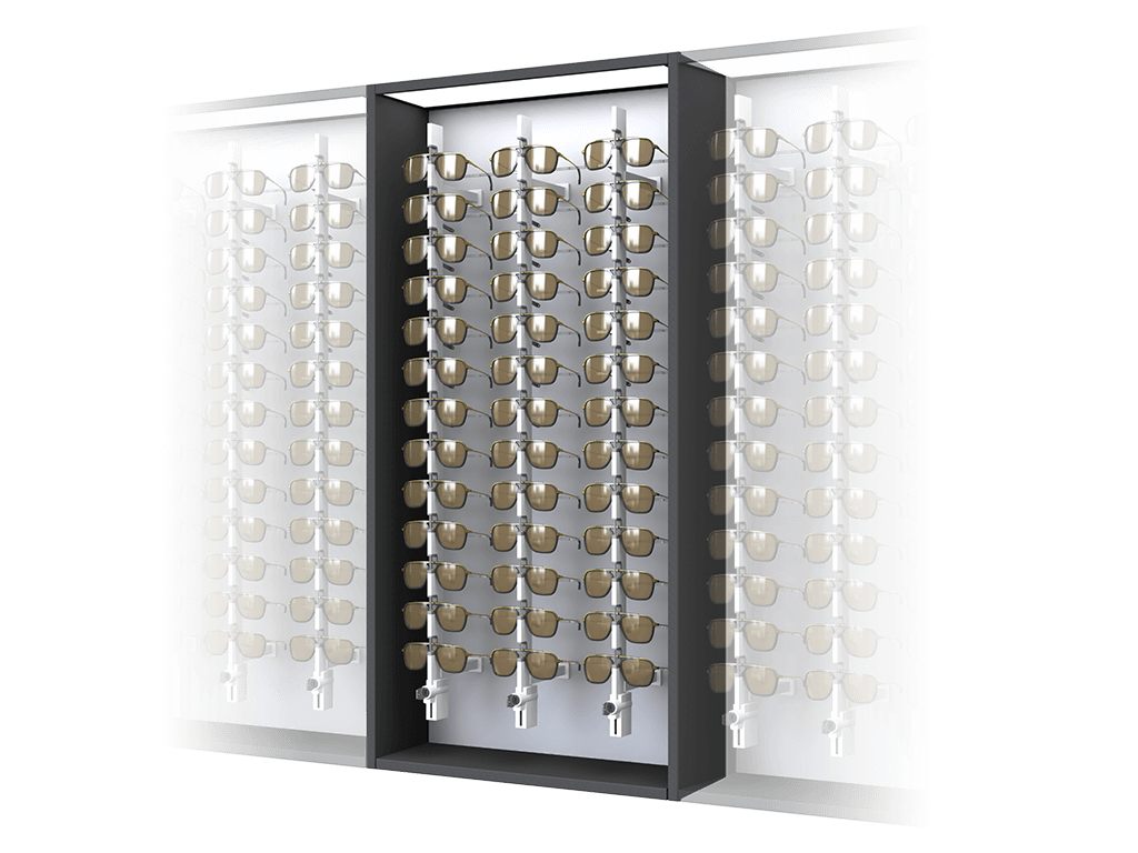 [CAK.13x3.BL.TW-C] Carré with lockable columns (Key Locked, 64cm, Black 9005, Traffic white 9016, Center)