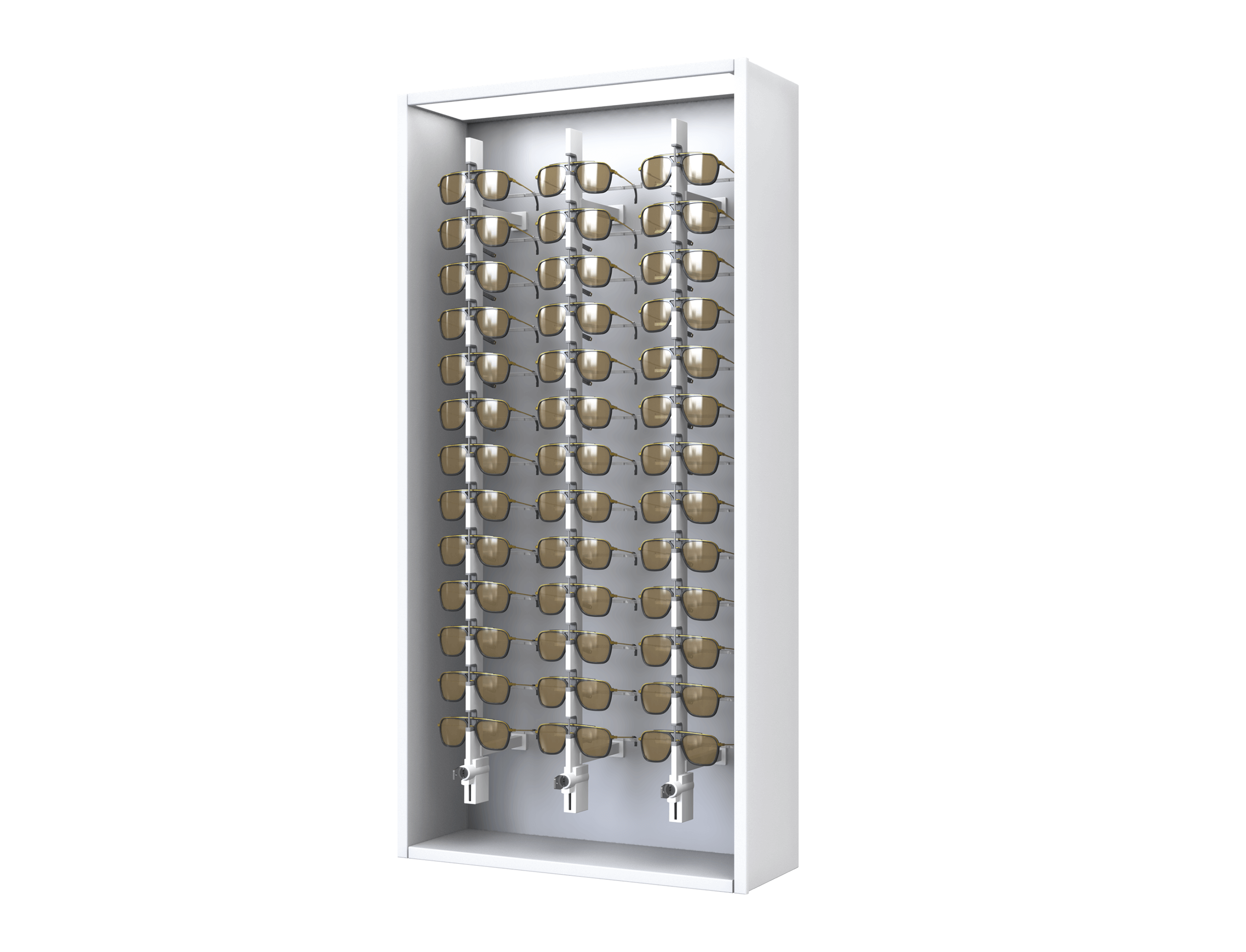 [CAK.13x3.TW.TW-S] Carré met beveiligde kolommen (Sleutel gesloten, 64cm, Wit (9016), Vrijstaand)