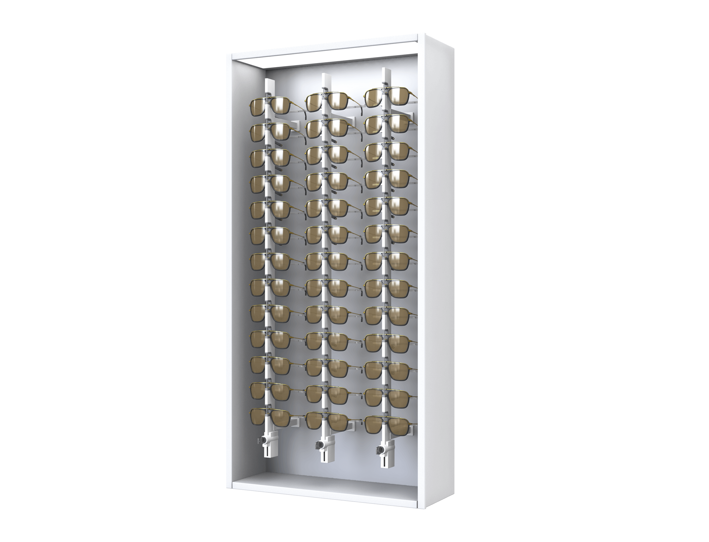 [CAK.13x3.TW.TW-S] Carré with lockable columns (Key Locked, 64cm, White (9016), Single)