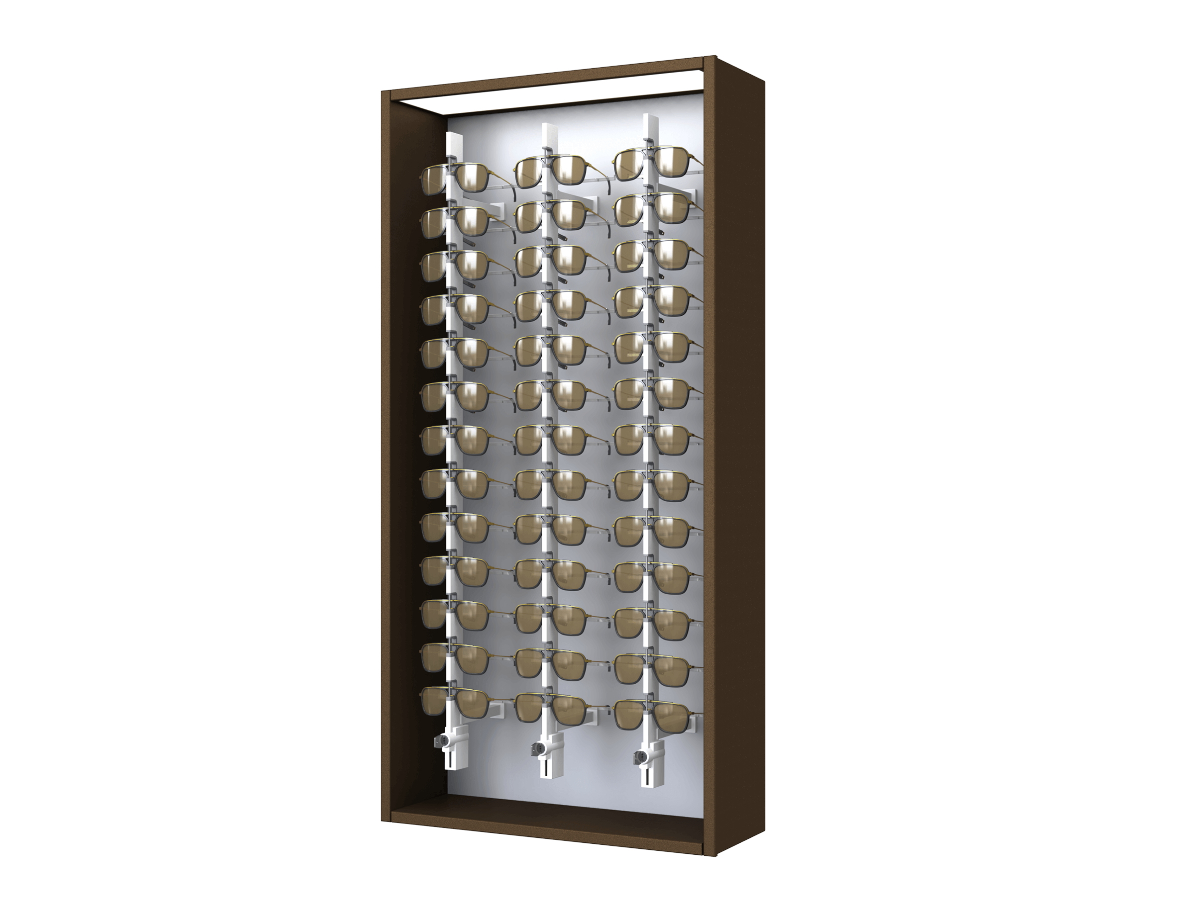 [CAK.13x3.TR.TW-S] Carré met beveiligde kolommen (Sleutel gesloten, 64cm, Bruin (8011), Vrijstaand)