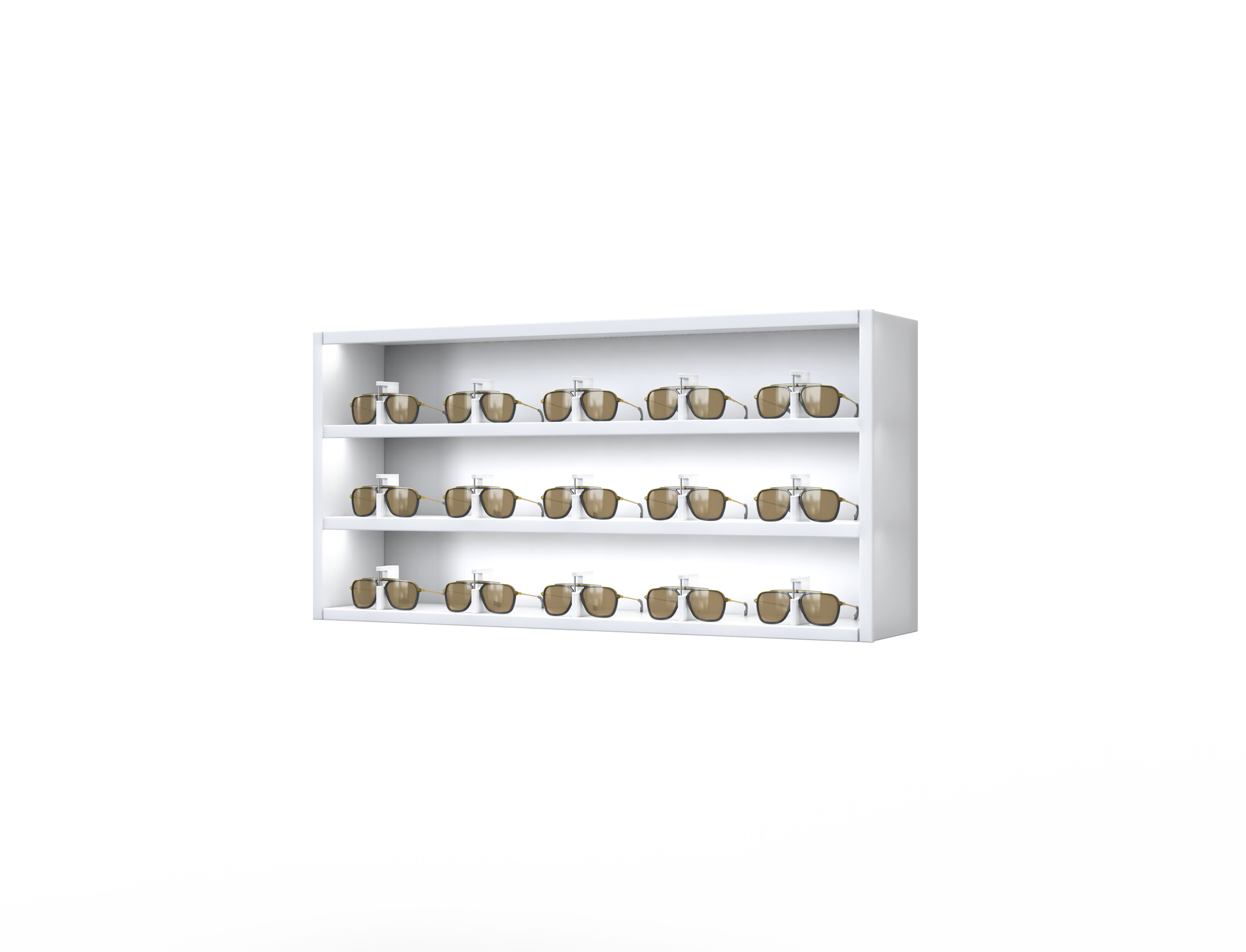 [CSR.3x5.TW-TW.TW-S] Carré One with remote-lockable steel LED-shelves (50cm (3 shelves), White, White (9016), Single)